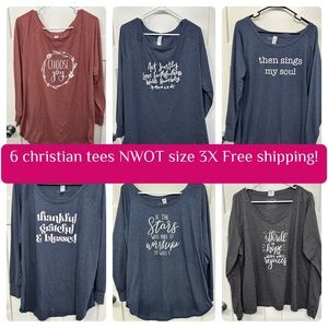 6 Elly and grace 3x tee shirt tunics NWT bundle